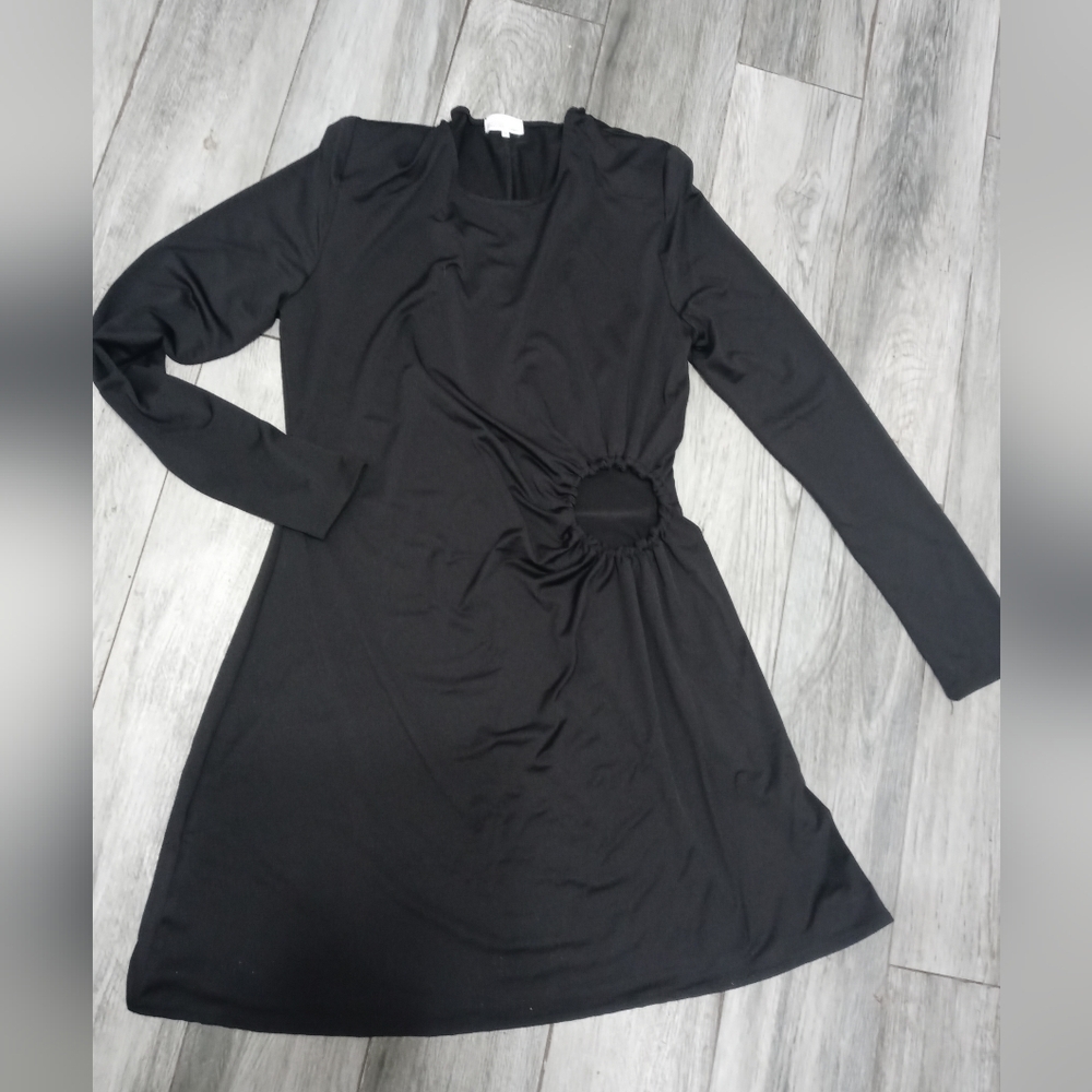 Danielle Bernstein by We Wore What long sleeve Black Cut out side midi dress XL